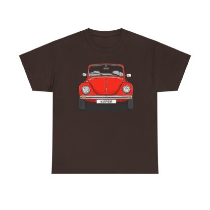 T-Shirt, VW Käfer Cabrio, 1303, Strichzeichnung, Rot, mit Kennzeichen personalisierbar – Bild 5