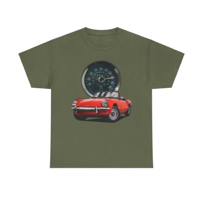 T-Shirt, Triumph Spitfire Mk3, Rot, Vmax mit Tacho – Bild 6