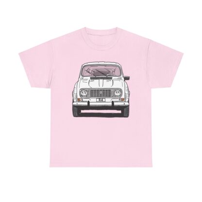 T-Shirt, Renault R4, Strichzeichnung, Weiß, Wunschkennzeichen möglich – Bild 11