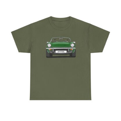 T-Shirt, Triumph Spitfire 1500, Strichzeichnung, Grün, mit Kennzeichen personalisierbar – Bild 6