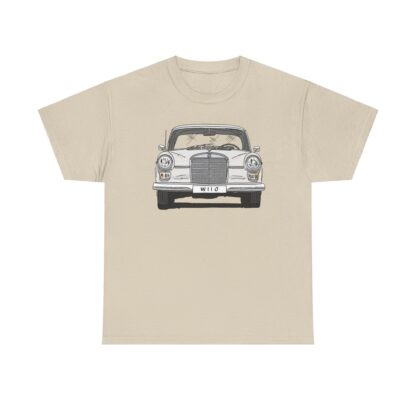 T-Shirt, Mercedes W110, Heckflosse, Strichzeichnung, Lichtgrau, Wunschkennzeichen möglich – Bild 5