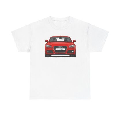 T-Shirt, Audi TT Coupé 8J, Strichzeichnung, Rot, Wunschkennzeichen möglich – Bild 2