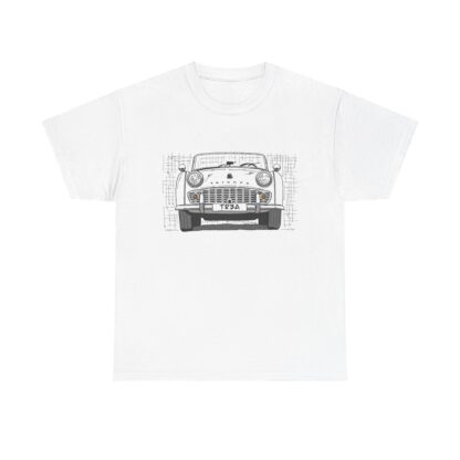 T-Shirt, Triumph TR3A, Strichzeichnung, Weiß – Bild 2