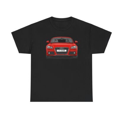 T-Shirt, Audi TT Coupé 8J, Strichzeichnung, Rot, Wunschkennzeichen möglich – Bild 3