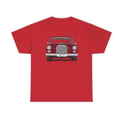 T-Shirt, Mercedes W110, Heckflosse, Strichzeichnung, Rot, Wunschkennzeichen möglich – Bild 12