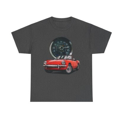 T-Shirt, Triumph Spitfire Mk3, Rot, Vmax mit Tacho – Bild 7