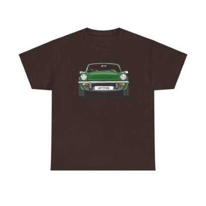 T-Shirt, Triumph Spitfire 1500, Strichzeichnung, Grün, mit Kennzeichen personalisierbar – Bild 5