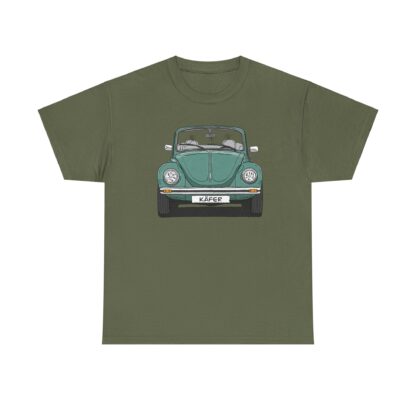 T-Shirt, VW Käfer Cabrio, 1303, Strichzeichnung, Grün, mit Kennzeichen personalisierbar – Bild 6