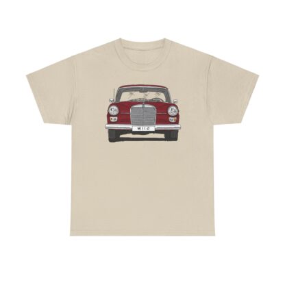 T-Shirt, Mercedes W110, Heckflosse, Strichzeichnung, Rot, Wunschkennzeichen möglich – Bild 5