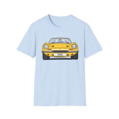 T-Shirt, Ferrari Dino, Strichzeichnung, Gelb, mit Kennzeichen personalisierbar – Bild 17