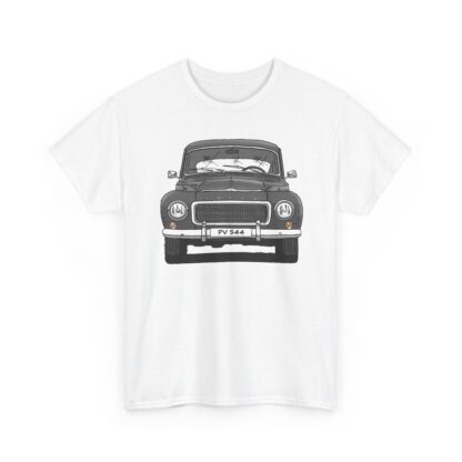 T-Shirt, Volvo PV544, Buckelvolvo, Strichzeichnung, Grau, Wunschkennzeichen möglich