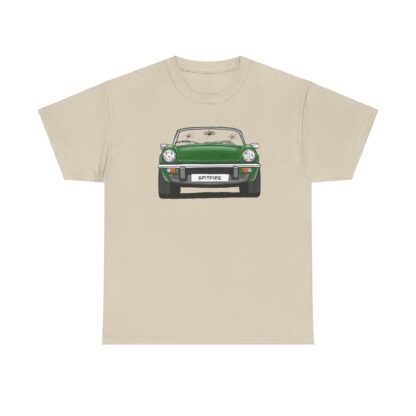 T-Shirt, Triumph Spitfire 1500, Strichzeichnung, Grün, mit Kennzeichen personalisierbar – Bild 4