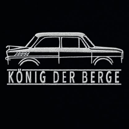 T-Shirt, Stickerei mittig groß, NSU TT, Prinz, Text KÖNIG DER BERGE, Weiße Schrift