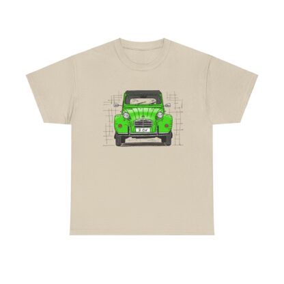 T-Shirt, Citroen 2CV, Ente, Strichzeichnung, Grün, personalisierbar – Bild 4