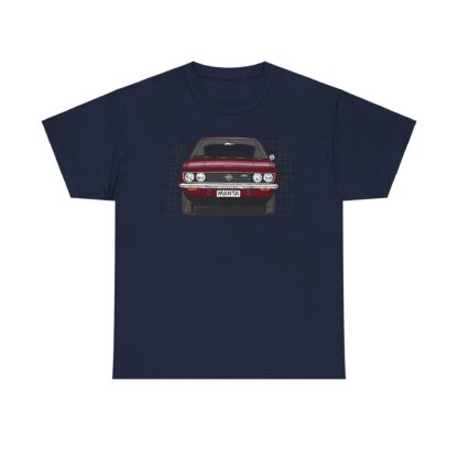 T-Shirt, Opel Manta A, Strichzeichnung, Weinrot, personalisierbar – Bild 9