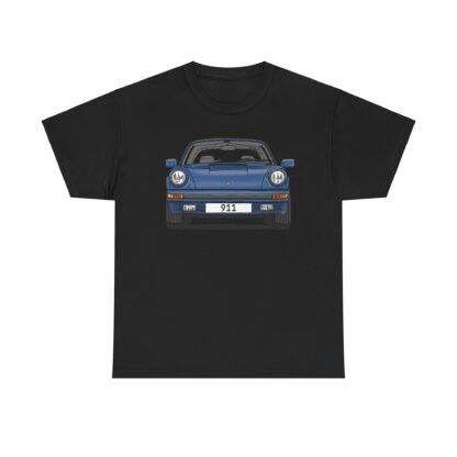 T-Shirt, Porsche 911, G-Modell, Targa, Strichzeichnung, Blau, Wunschkennzeichen möglich – Bild 3