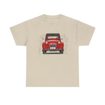 T-Shirt, Citroen 2CV, Ente, Strichzeichnung, Rot, personalisierbar – Bild 4