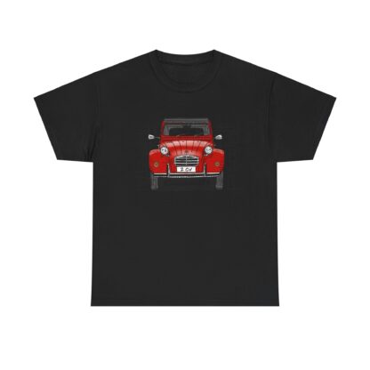 T-Shirt, Citroen 2CV, Ente, Strichzeichnung, Rot, personalisierbar – Bild 3