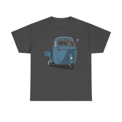 T-Shirt, Piaggio Ape, Strichzeichnung, Blau, mit Kennzeichen personalisierbar – Bild 2