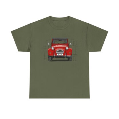 T-Shirt, Citroen 2CV, Ente, Strichzeichnung, Rot, personalisierbar – Bild 5