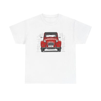 T-Shirt, Citroen 2CV, Ente, Strichzeichnung, Rot, personalisierbar – Bild 2