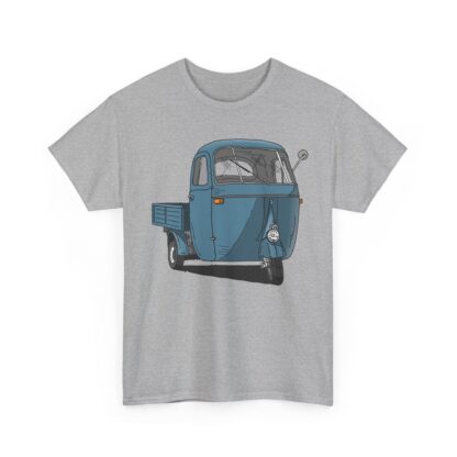 T-Shirt, Piaggio Ape, Strichzeichnung, Blau, mit Kennzeichen personalisierbar