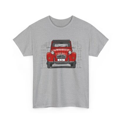 T-Shirt, Citroen 2CV, Ente, Strichzeichnung, Rot, personalisierbar