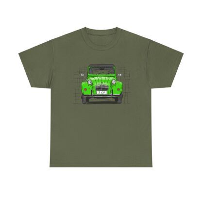 T-Shirt, Citroen 2CV, Ente, Strichzeichnung, Grün, personalisierbar – Bild 5