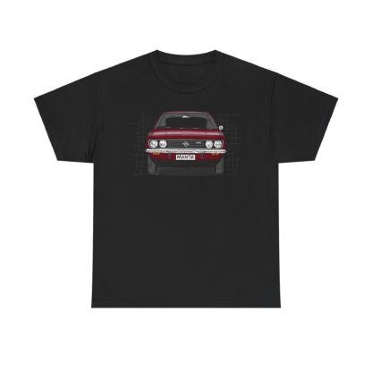 T-Shirt, Opel Manta A, Strichzeichnung, Weinrot, personalisierbar – Bild 3