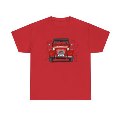 T-Shirt, Citroen 2CV, Ente, Strichzeichnung, Rot, personalisierbar – Bild 11