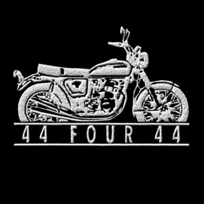 T-Shirt, Stickerei mittig , Honda CB 750 Four, Text 44 FOUR 44, Weiße Schrift