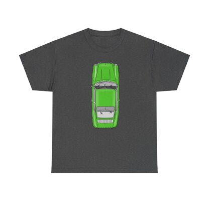 T-Shirt, Porsche 911 Coupé, F-Modell, Ur-Elfer, Top View, Grün – Bild 6