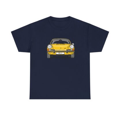 T-Shirt, Porsche 911, F-Modell, Ur-Elfer, Strichzeichnung, Gelb, personalisierbar – Bild 9