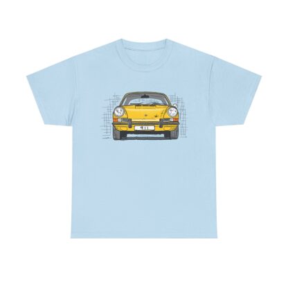 T-Shirt, Porsche 911, F-Modell, Ur-Elfer, Strichzeichnung, Gelb, personalisierbar – Bild 7