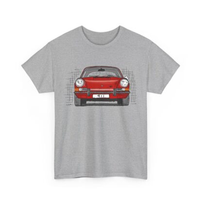 T-Shirt, Porsche 911, F-Modell, Ur-Elfer, Strichzeichnung, Rot, personalisierbar