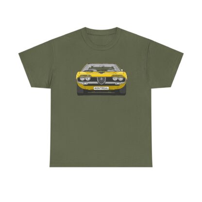 T-Shirt, Alfa Romeo Montreal, Strichzeichnung, Gelb, eigenes Kennzeichen möglich – Bild 5