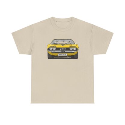 T-Shirt, Alfa Romeo Montreal, Strichzeichnung, Gelb, eigenes Kennzeichen möglich – Bild 3