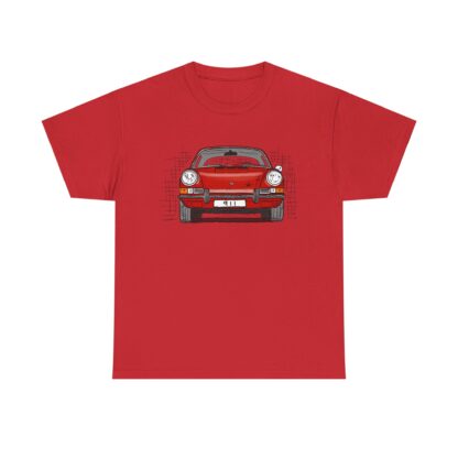 T-Shirt, Porsche 911, F-Modell, Ur-Elfer, Strichzeichnung, Rot, personalisierbar – Bild 11