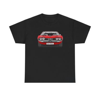 T-Shirt, Alfa Romeo Montreal, Strichzeichnung, Rot, eigenes Kennzeichen möglich – Bild 2