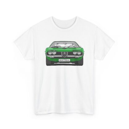 T-Shirt, Alfa Romeo Montreal, Strichzeichnung, Grün, eigenes Kennzeichen möglich