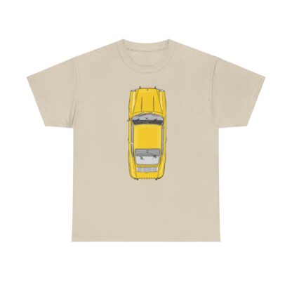 T-Shirt, Porsche 911 Coupé, F-Modell, Ur-Elfer, Top View, Gelb – Bild 4