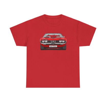 T-Shirt, Alfa Romeo Montreal, Strichzeichnung, Rot, eigenes Kennzeichen möglich – Bild 11