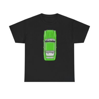 T-Shirt, Porsche 911 Coupé, F-Modell, Ur-Elfer, Top View, Grün – Bild 3