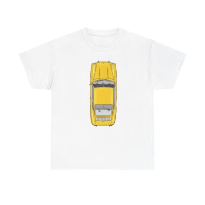 T-Shirt, Porsche 911 Coupé, F-Modell, Ur-Elfer, Top View, Gelb – Bild 2