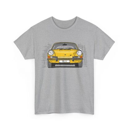 T-Shirt, Porsche 911, F-Modell, Ur-Elfer, Strichzeichnung, Gelb, personalisierbar