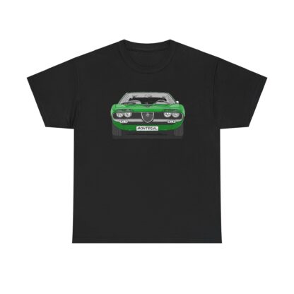 T-Shirt, Alfa Romeo Montreal, Strichzeichnung, Grün, eigenes Kennzeichen möglich – Bild 2