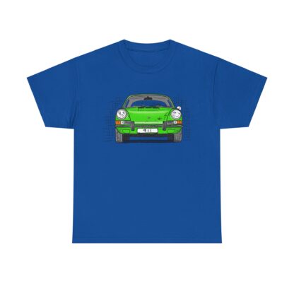 T-Shirt, Porsche 911, F-Modell, Ur-Elfer, Strichzeichnung, Grün, personalisierbar – Bild 8