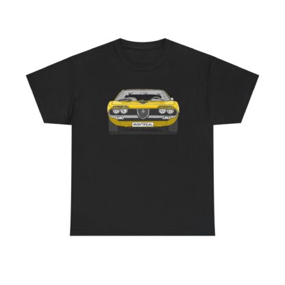 T-Shirt, Alfa Romeo Montreal, Strichzeichnung, Gelb, eigenes Kennzeichen möglich – Bild 2
