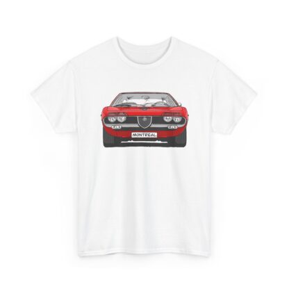 T-Shirt, Alfa Romeo Montreal, Strichzeichnung, Rot, eigenes Kennzeichen möglich