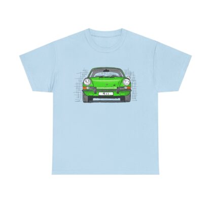 T-Shirt, Porsche 911, F-Modell, Ur-Elfer, Strichzeichnung, Grün, personalisierbar – Bild 7